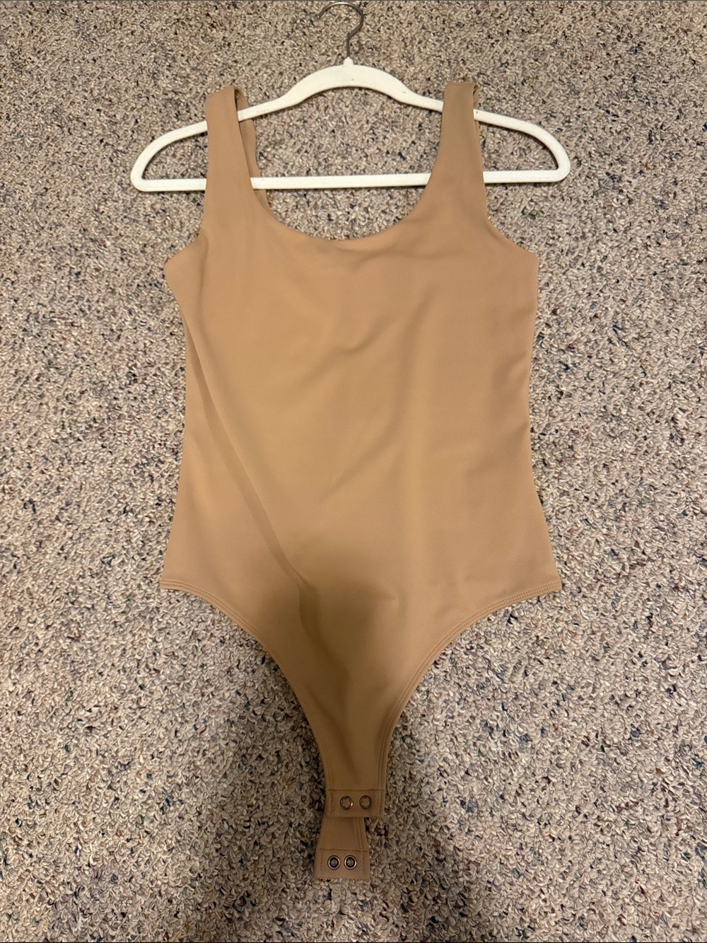 Womens Tan body suit with Snap Bottom- Express small